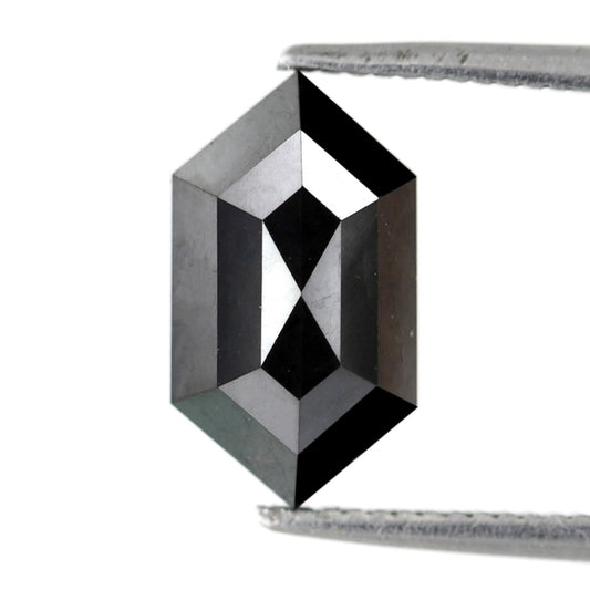 2.53 Carat Natural Diamond Heated Black Diamond Loose Natural Diamond Hexagon Shape Diamond Best Quality Black Diamond