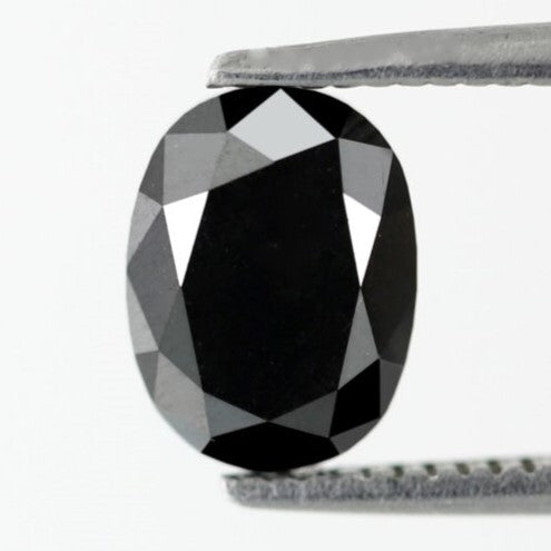 1.50 Carat Stunning Heated Black Beautiful Perfect Oval AAA Quality Natural Loose Diamond Perfect For Custom Unique Proposal Ring - Blackdiamond