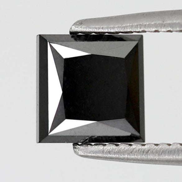 1.06 Carat Black Diamond Princess Cut For Square Shape Engagement Ring And Pendant Necklace - Blackdiamond