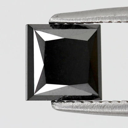 1.06 Carat Black Diamond Princess Cut For Square Shape Engagement Ring And Pendant Necklace - Blackdiamond