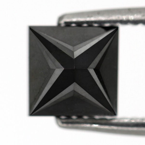 1.06 Carat Black Diamond Princess Cut For Square Shape Engagement Ring And Pendant Necklace - Blackdiamond