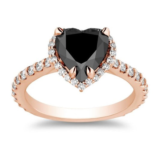 Cuore Black & White Diamond Ring