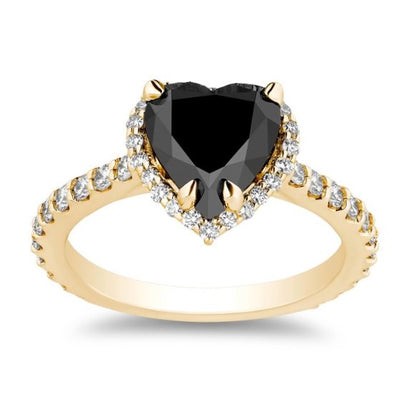 Cuore Black & White Diamond Ring - Blackdiamond