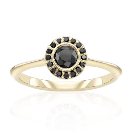 Ava Halo Black Diamond Ring