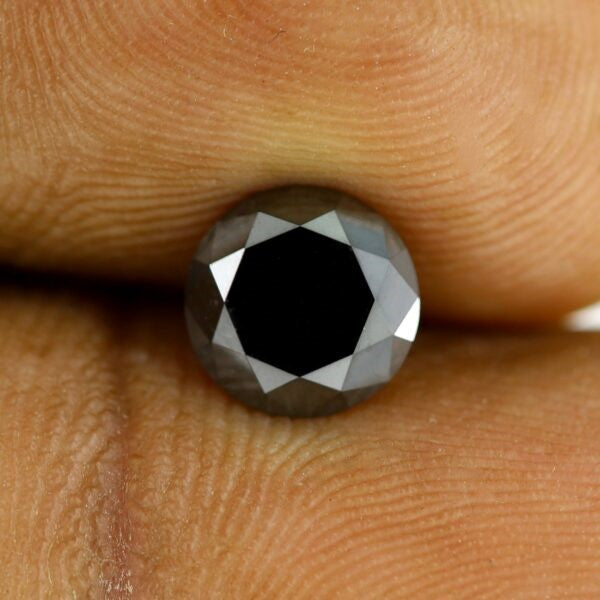 1.35 Carat Brilliant Cut Natural Loose Black Diamond In AAA Quality For Engagement Ring - Blackdiamond