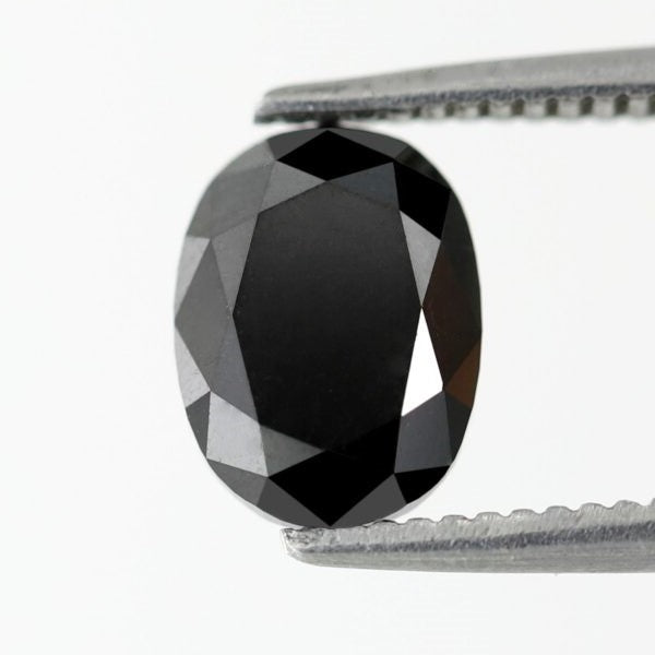 1.50 Carat Stunning Heated Black Beautiful Perfect Oval AAA Quality Natural Loose Diamond Perfect For Custom Unique Proposal Ring - Blackdiamond