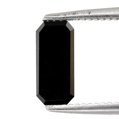 0.89 Carat Elongated Emerald Cut Ethically Sourced Black Natural Diamond Ideal For Design Solitaire Pendant - Blackdiamond