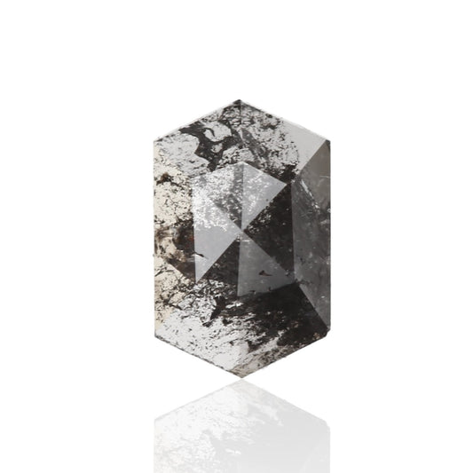 0.31 Carat 5.52 X 3.54 X 1.69 MM Natural Hexagon Shape Fancy Gray Salt and Pepper Diamond