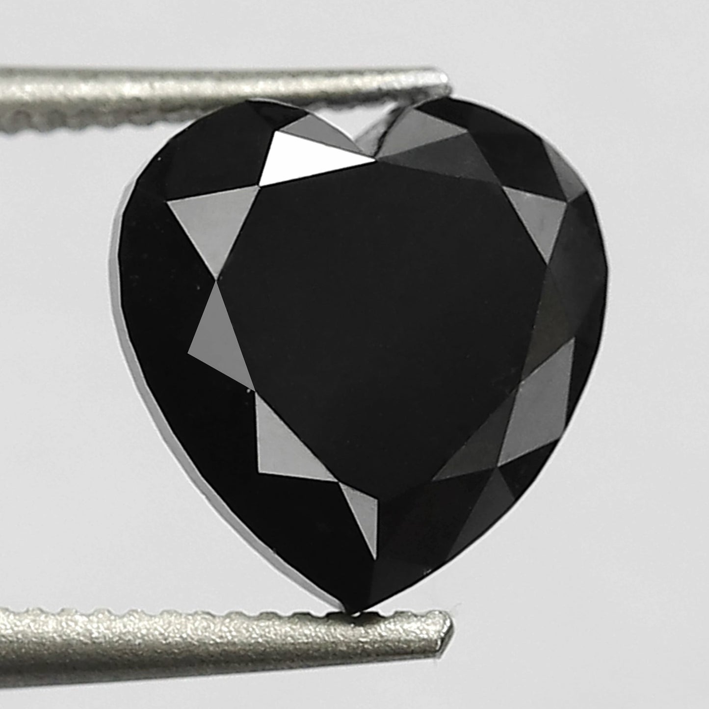 1.83 Carat Heart Shape loose Black Diamond 7 MM Natural Diamond Heart Shape For Engagement Ring - Blackdiamond