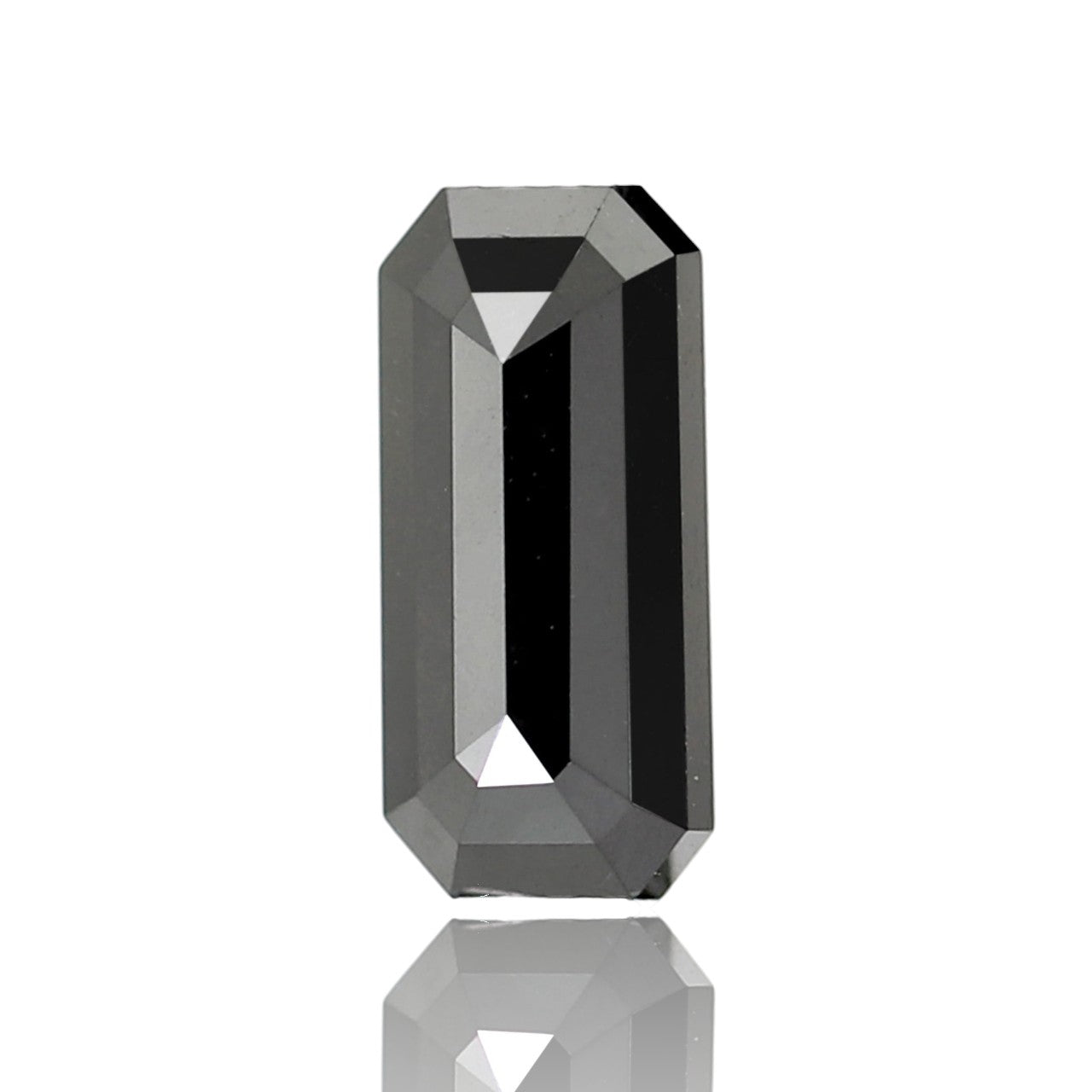 0.89 Carat Elongated Emerald Cut Ethically Sourced Black Natural Diamond Ideal For Design Solitaire Pendant