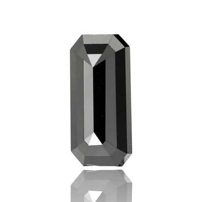 0.89 Carat Elongated Emerald Cut Ethically Sourced Black Natural Diamond Ideal For Design Solitaire Pendant