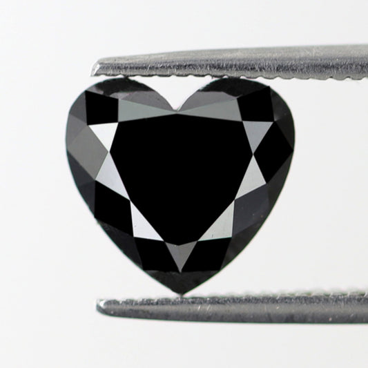 Loose Natural Jet Black Color Diamond 2.44 Carat Heart Brilliant Shape Ethically Sourced Black Diamond Custom Engagement Ring