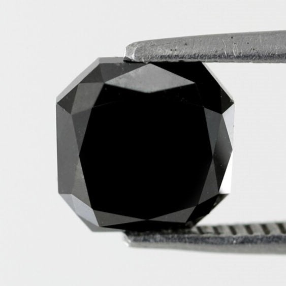 2.23 Carat Asscher Shape Diamond Black Color Diamond Loose Natural Diamond Heated Black Diamond Top Quality Diamond Natural Diamond - Blackdiamond