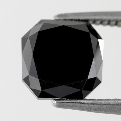 2.23 Carat Asscher Shape Diamond Black Color Diamond Loose Natural Diamond Heated Black Diamond Top Quality Diamond Natural Diamond - Blackdiamond