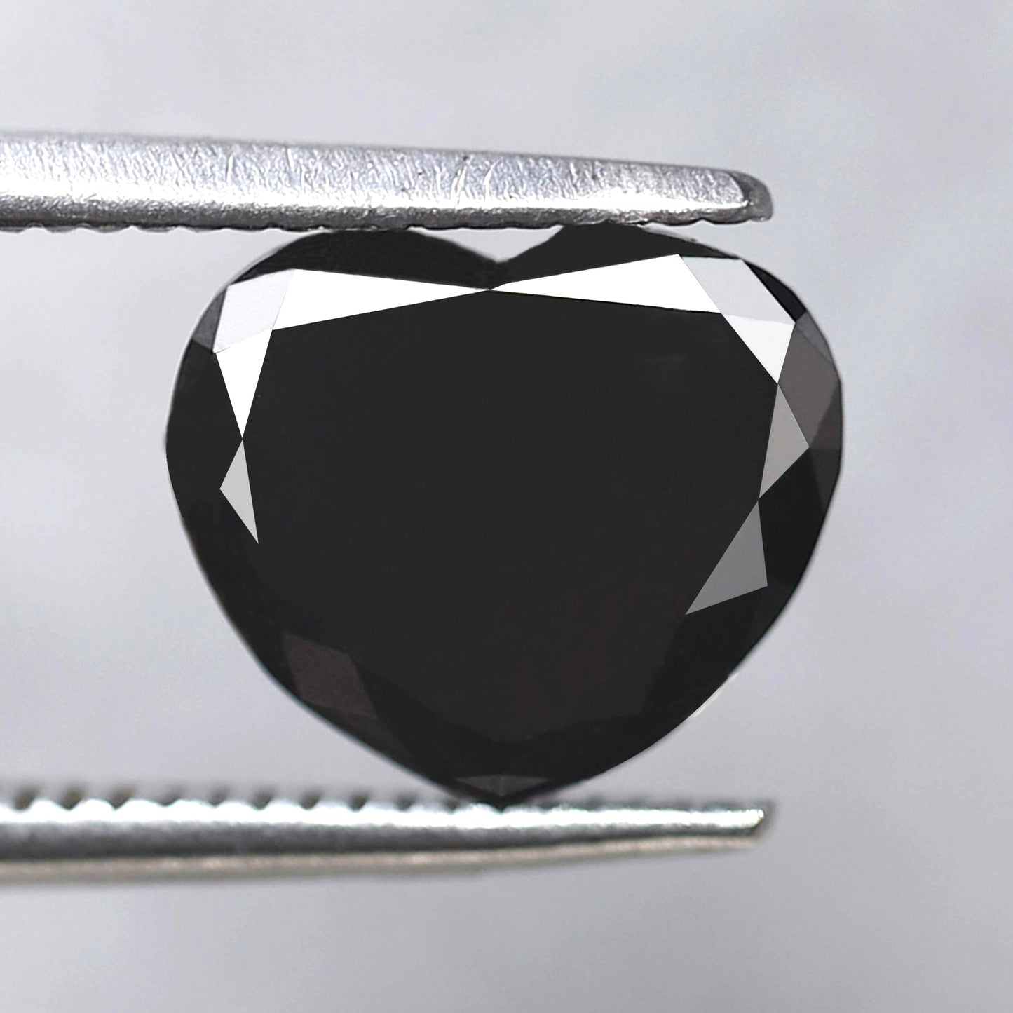 1.76 Carat Heart Shape Black Diamond 7 MM Natural Loose Diamond For Bezel Pendant 14k Yellow Gold - Blackdiamond