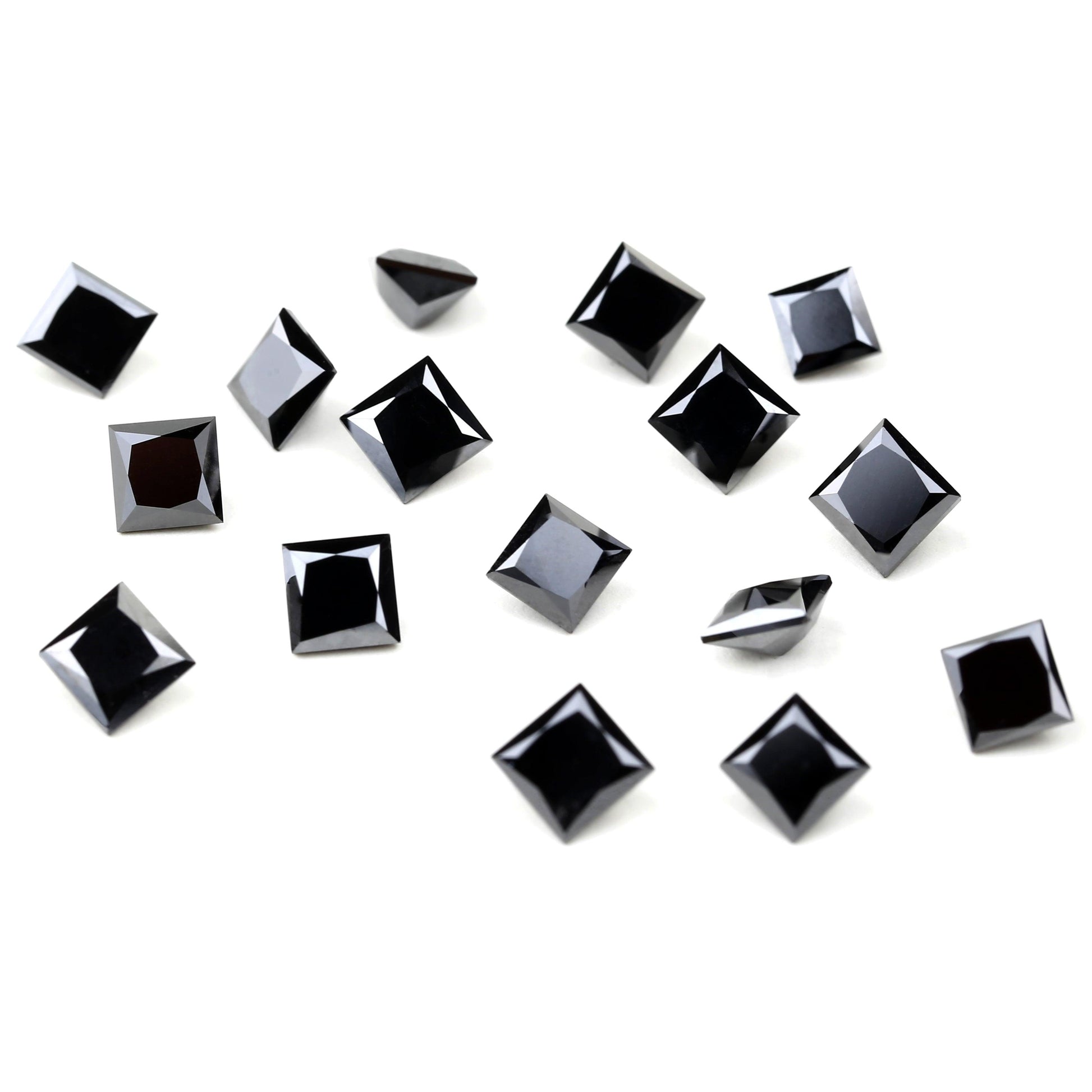 AAA Princess Cut Calibrated Natural Black Diamond For Engagement Ring Price/Piece - Blackdiamond