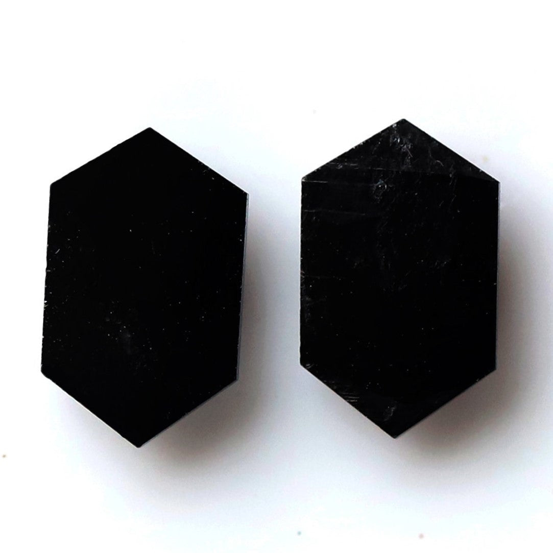 1.83 Carat Natural Black Hexagon Shape Diamond 8 MM Pair Of Black Color Diamond For Diamond Earrings - Blackdiamond