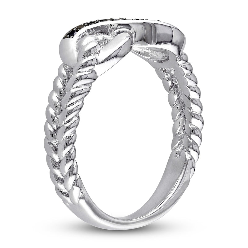 Black Diamond Infinity Ring 1/20 ct tw Round 14k White Gold - Blackdiamond