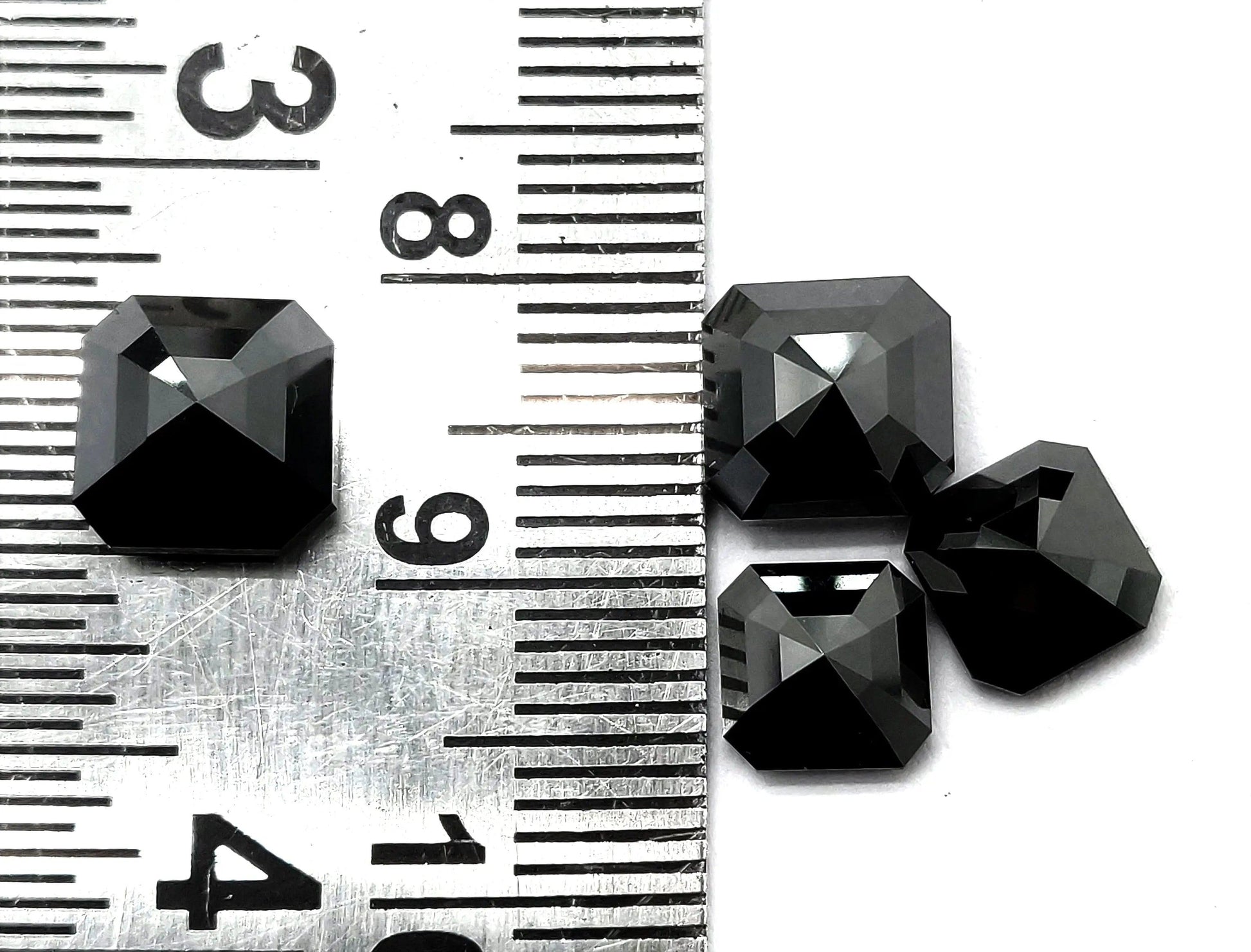 asscher cut black loose diamond
