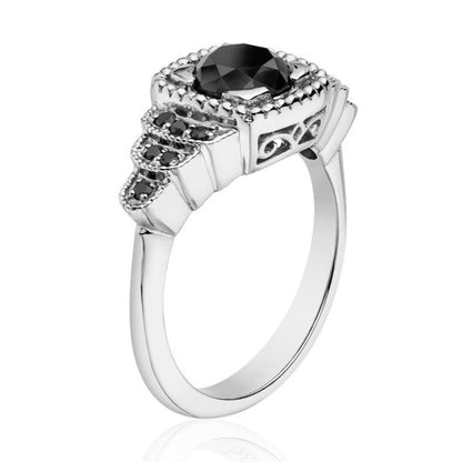 Vina Black Diamond Engagement Ring 14k White Gold - Blackdiamond