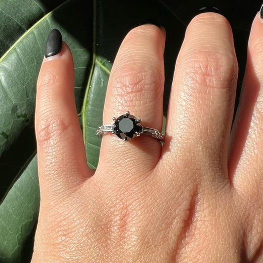 The Megan Black and White Diamond Ring - Blackdiamond