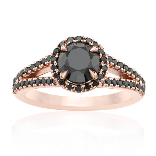 The Lana Black Diamond Ring 14k Rose Gold Gift For Her - Blackdiamond