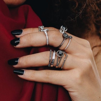 The Lana Black Diamond Engagement Ring 14k Black Solid Gold Gift Her - Blackdiamond