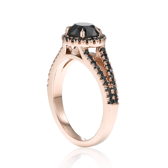 The Lana Black Diamond Engagement Ring 14k Black Solid Gold Gift Her - Blackdiamond