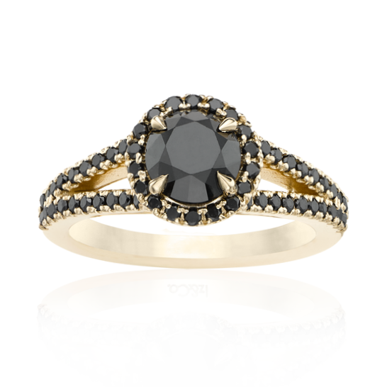 The Lana Black Diamond Engagement Ring 14k Black Solid Gold Gift Her - Blackdiamond