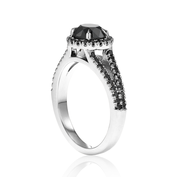 The Lana Black Diamond Engagement Ring 14k Black Solid Gold Gift Her - Blackdiamond