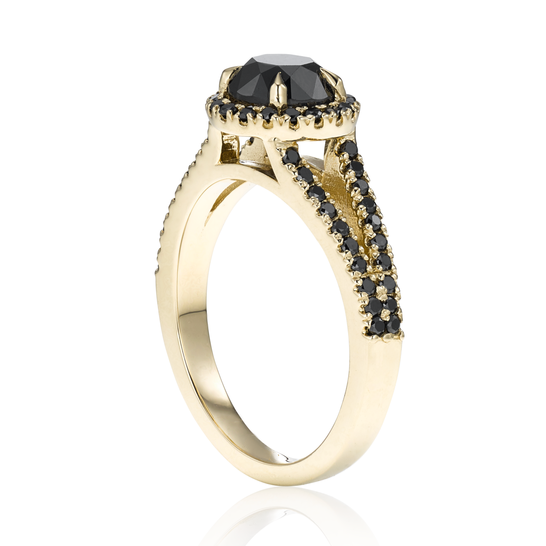 The Lana Black Diamond Engagement Ring 14k Black Solid Gold Gift Her - Blackdiamond