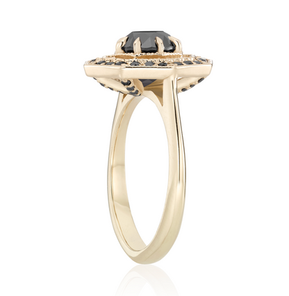 The Octa Black Diamond Ring 14k Yellow Gold - Blackdiamond
