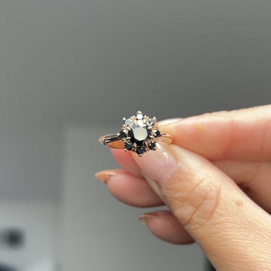 The Bloom Black Diamond Halo Engagement Ring - Blackdiamond