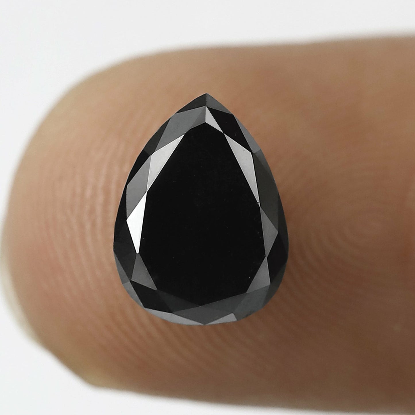 1.84 Carat Pear Shape Loose Diamond 9 MM Heated Black Color Diamond For Pendant Engagement Ring - Blackdiamond