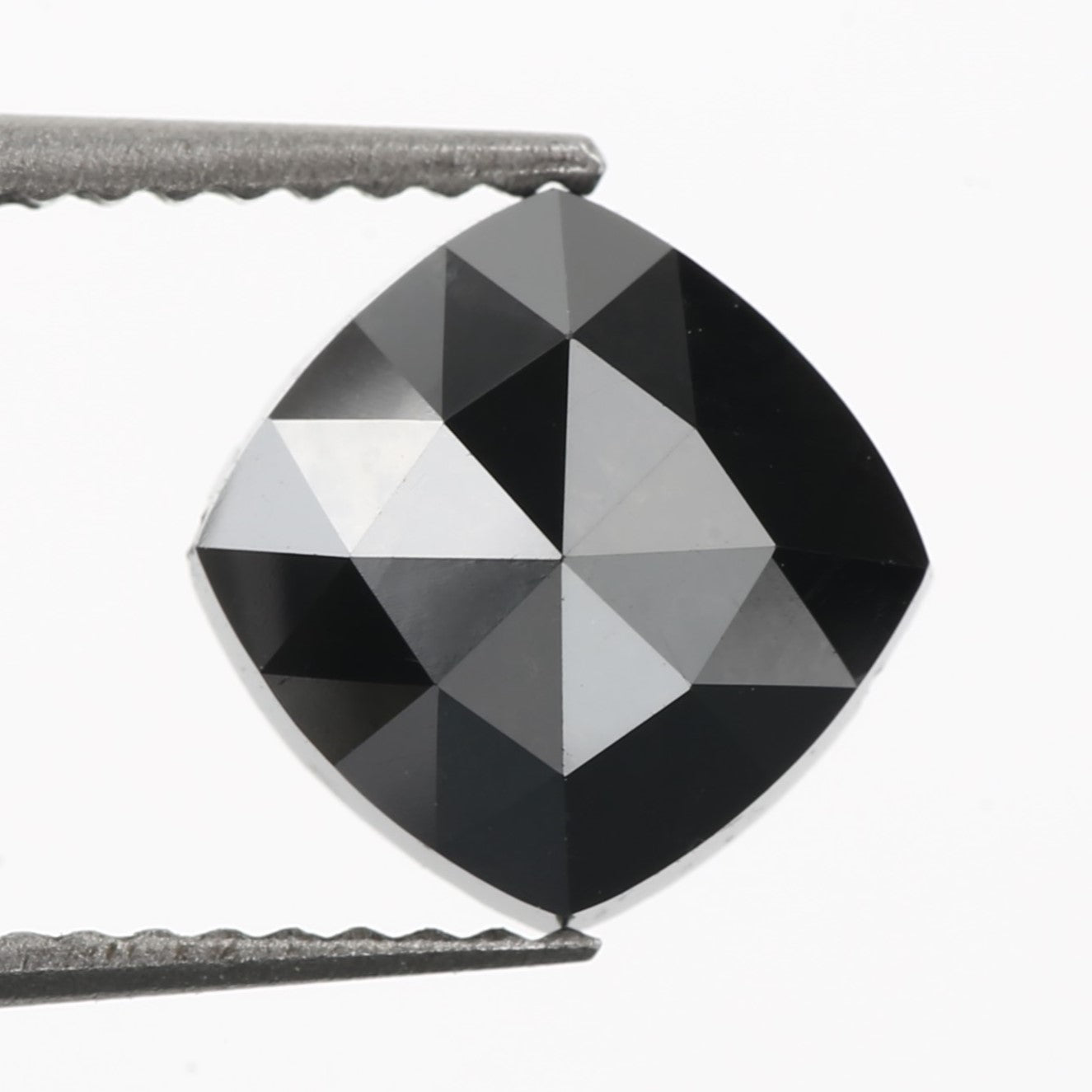 3 Carat 8 MM Natural Cushion Rose Cut Fancy Black Diamond - Blackdiamond