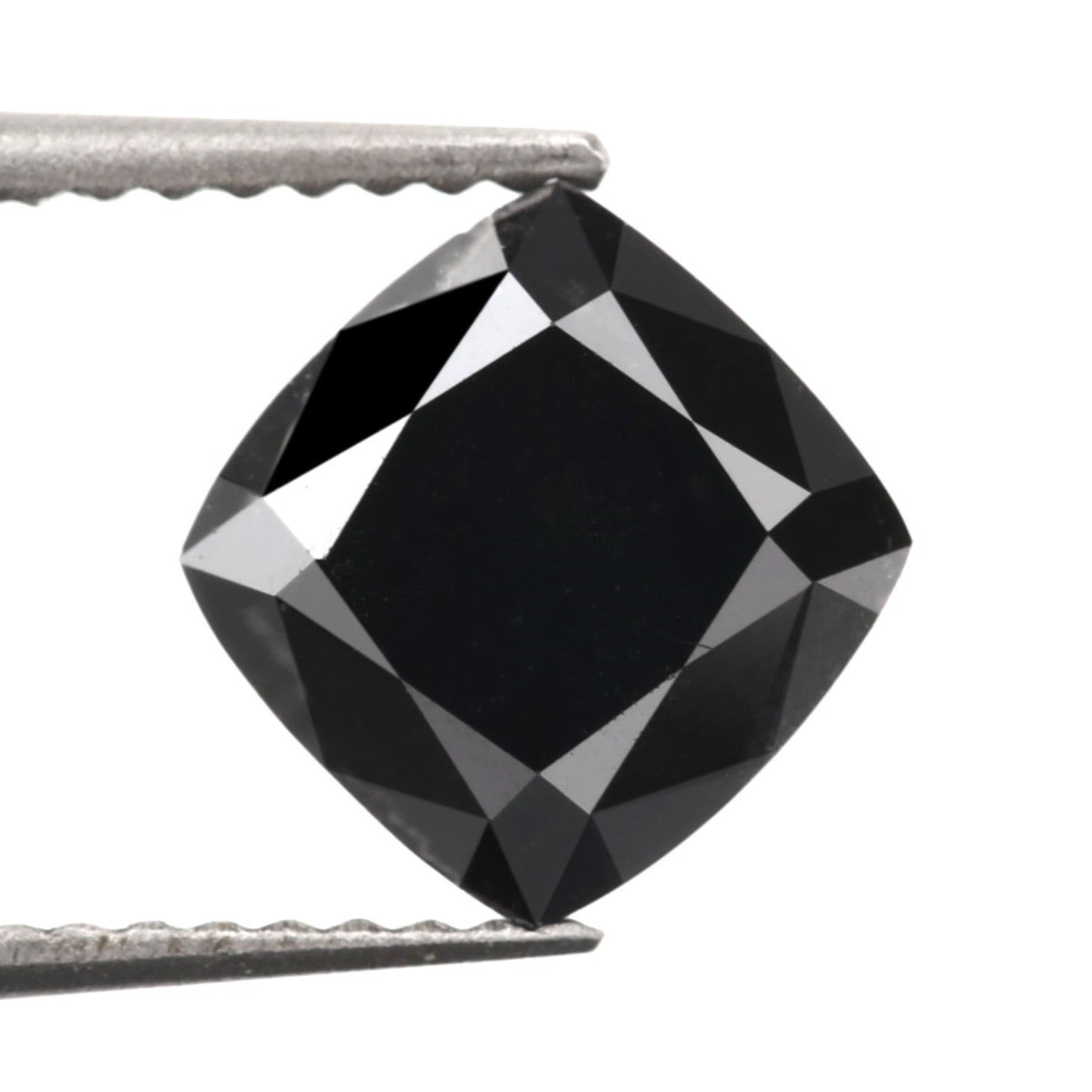 brilliant black diamond cushion