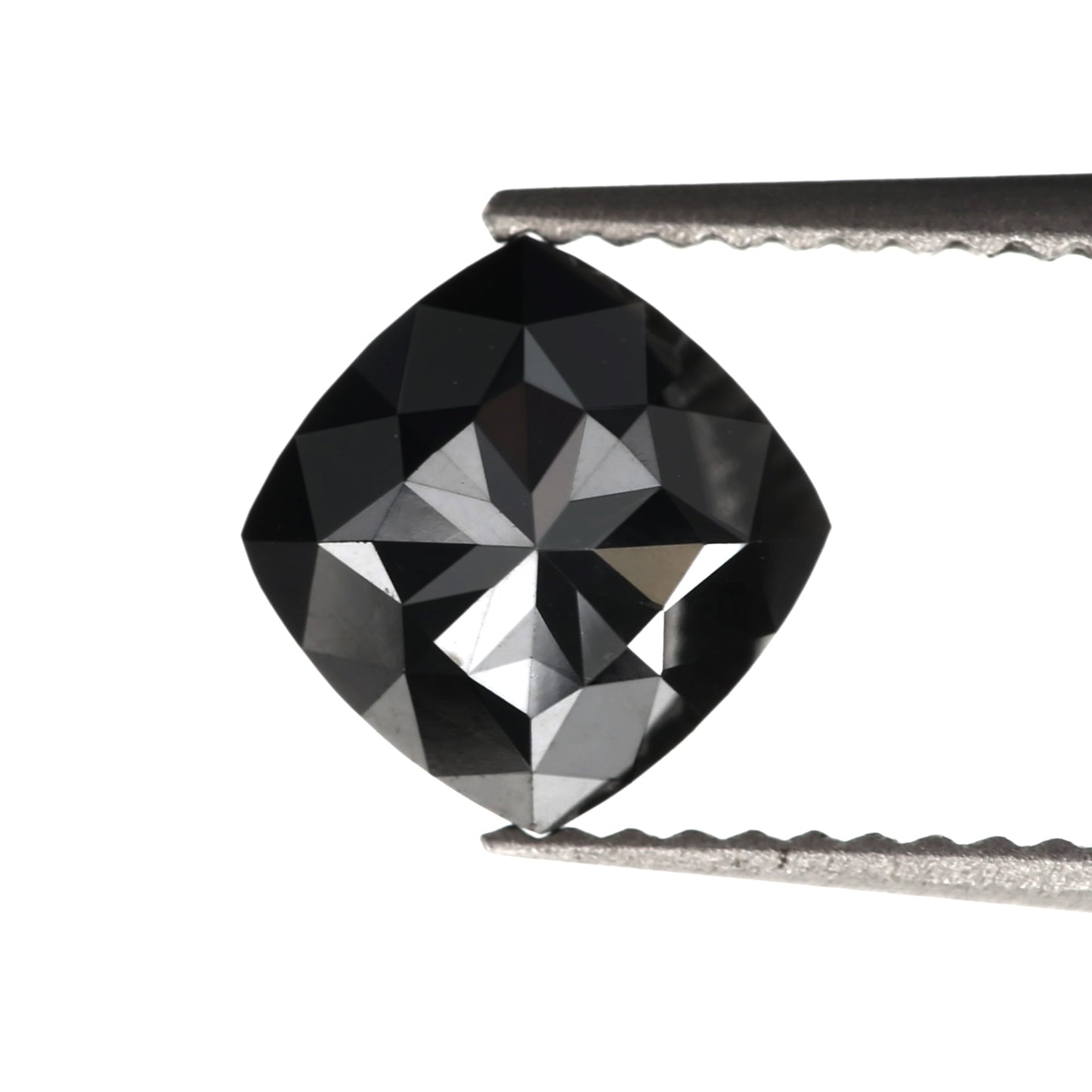 1 Carat 5.5 MM Natural Cushion Rose Cut Brilliant Black Loose Diamond - Blackdiamond