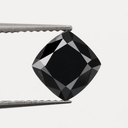 brilliant black diamond cushion