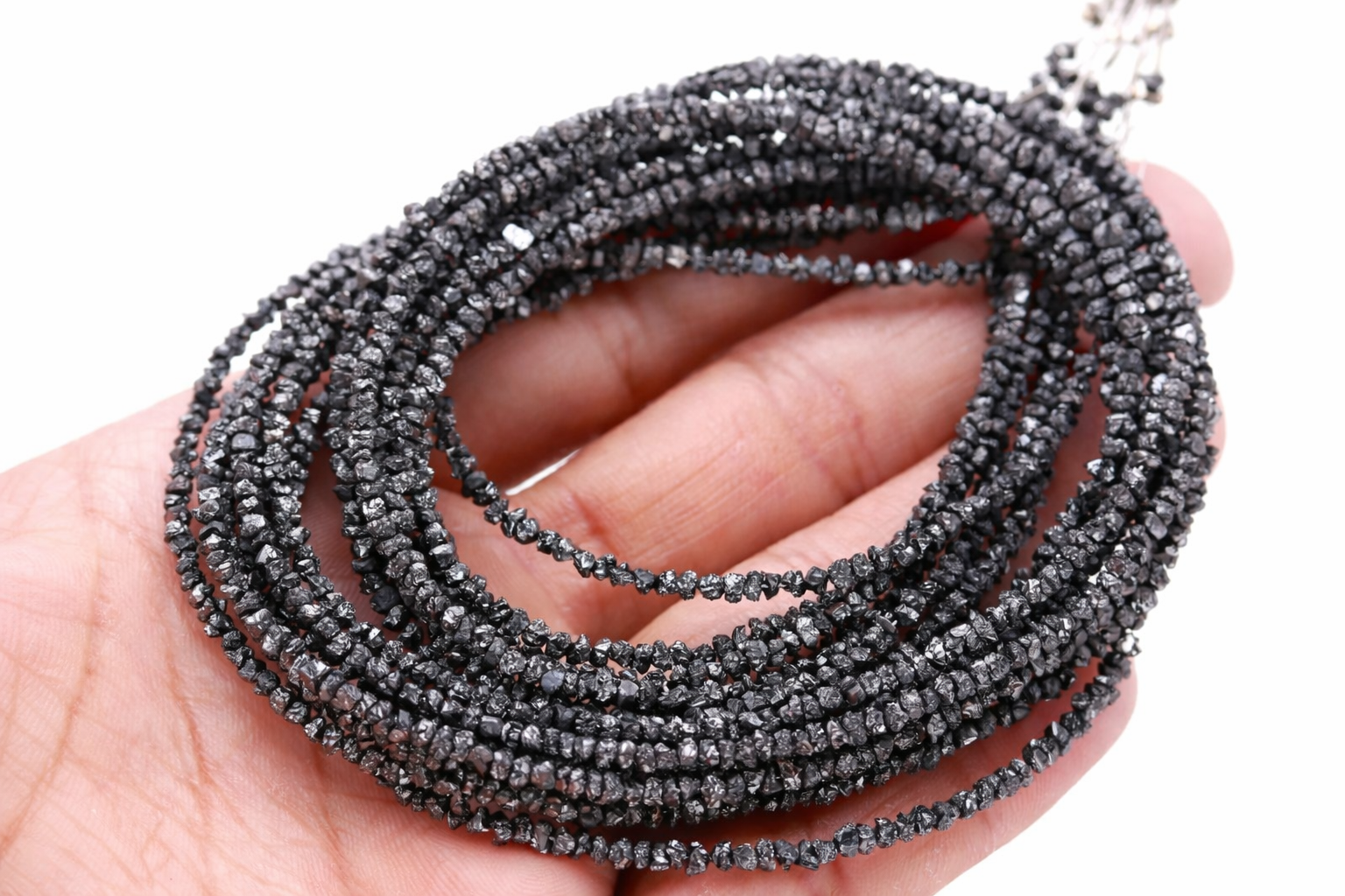 AAA+ Black Rough Diamond Beads Natural Uncut Diamond Beads 2-3mm