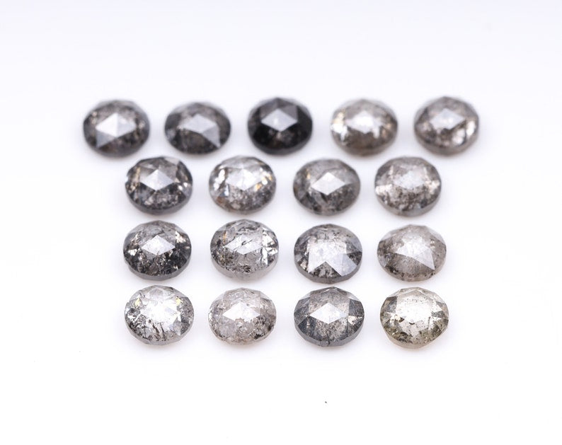 2.5 MM Salt Pepper Diamond Round Rose Cut Natural Loose Diamond