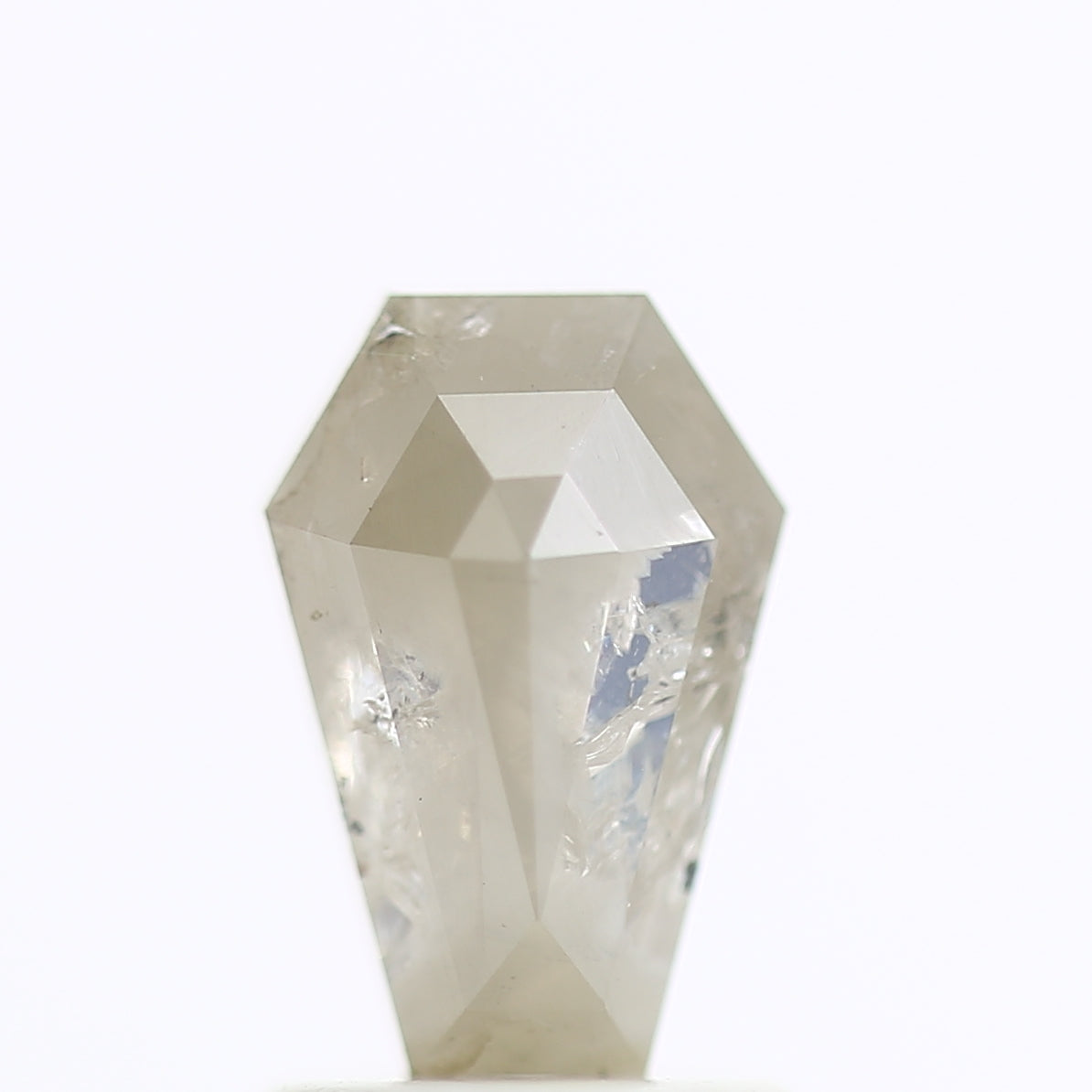 1.09 Carat Grey Coffin Cut Salt & Pepper Diamond 8.41 MM