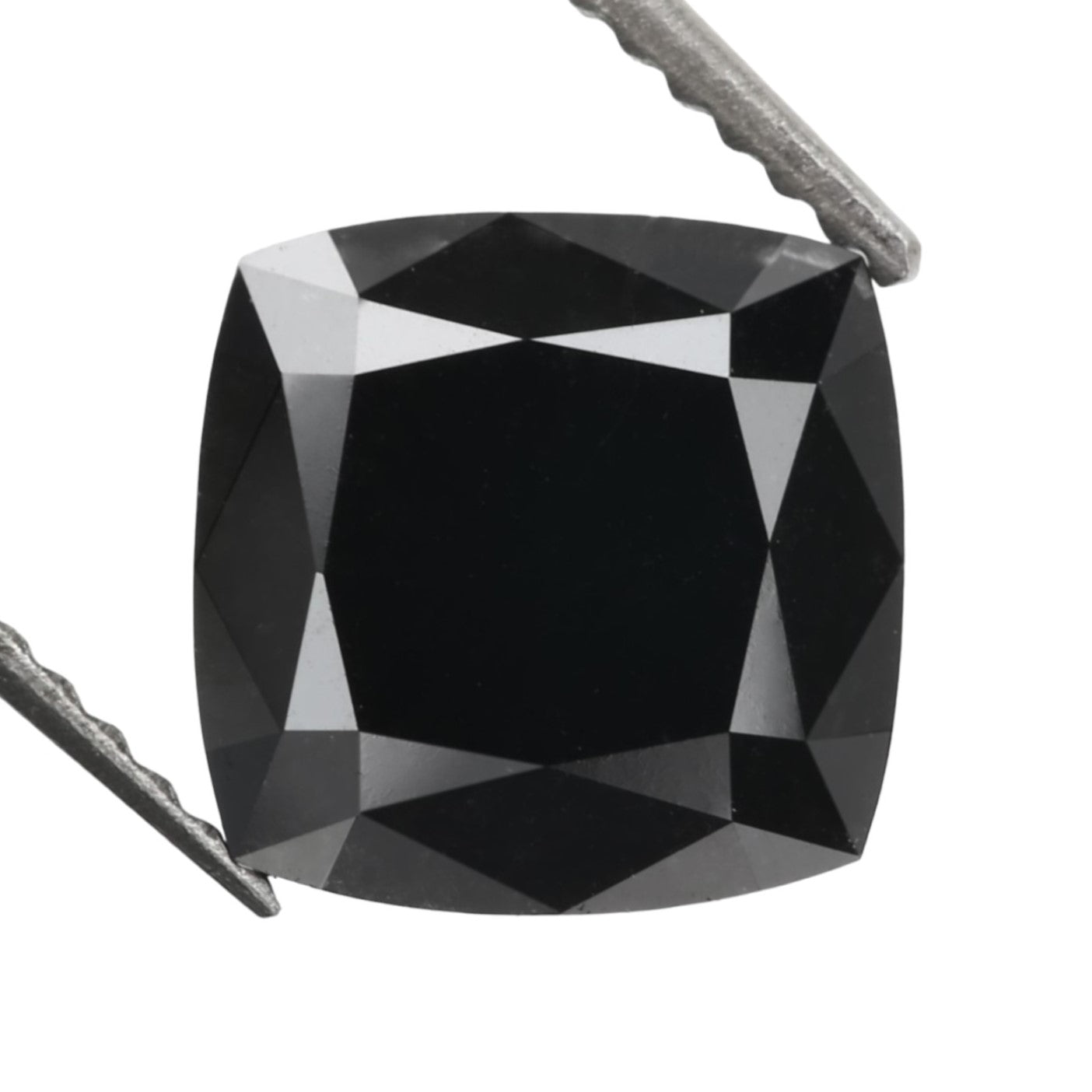 2.50 Carat 7.5 MM Natural AAA Cushion Brilliant Cut Fancy Black Loose Diamond - Blackdiamond