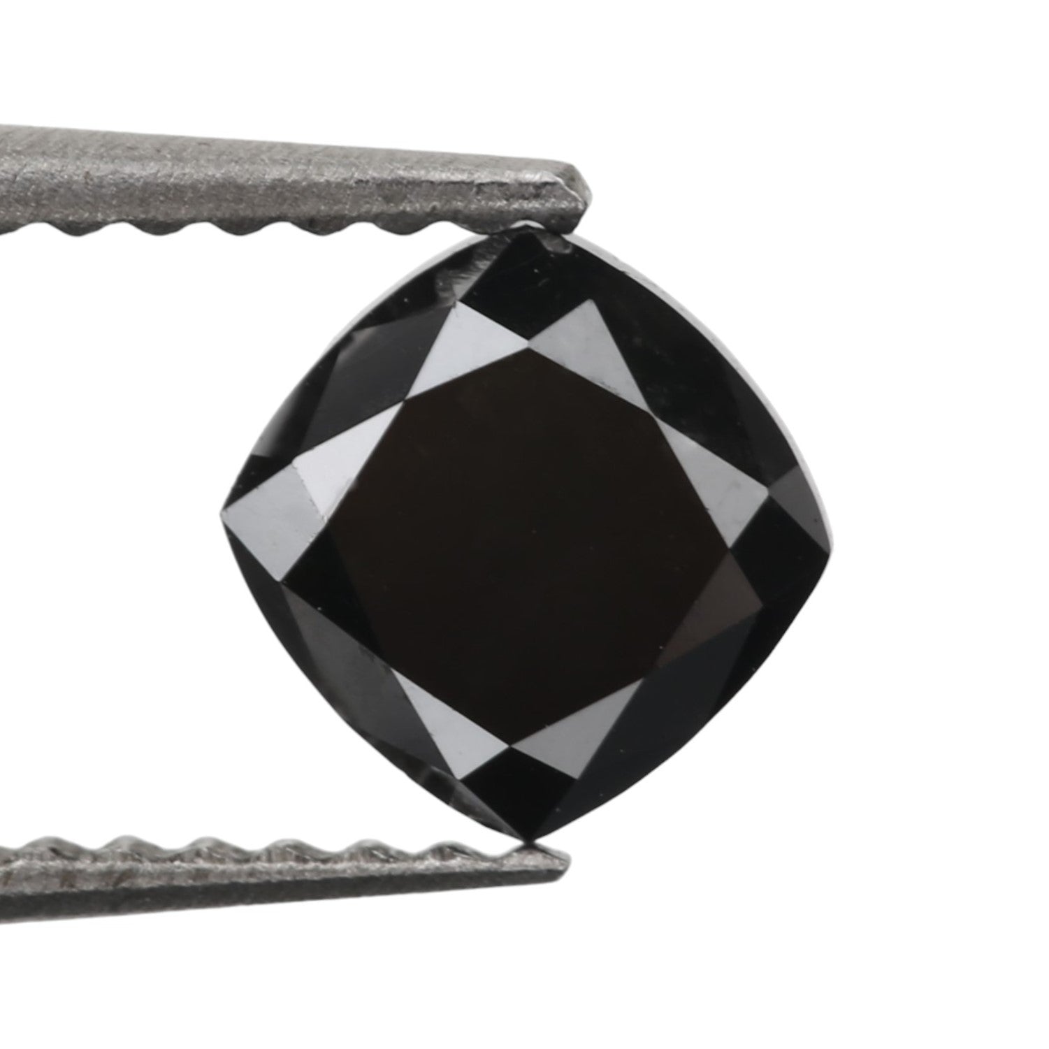 0.83 Carat 5.20 X 5.20 X 3.68 MM Natural Cushion Brilliant Cut Fancy Black Loose Diamond - Blackdiamond