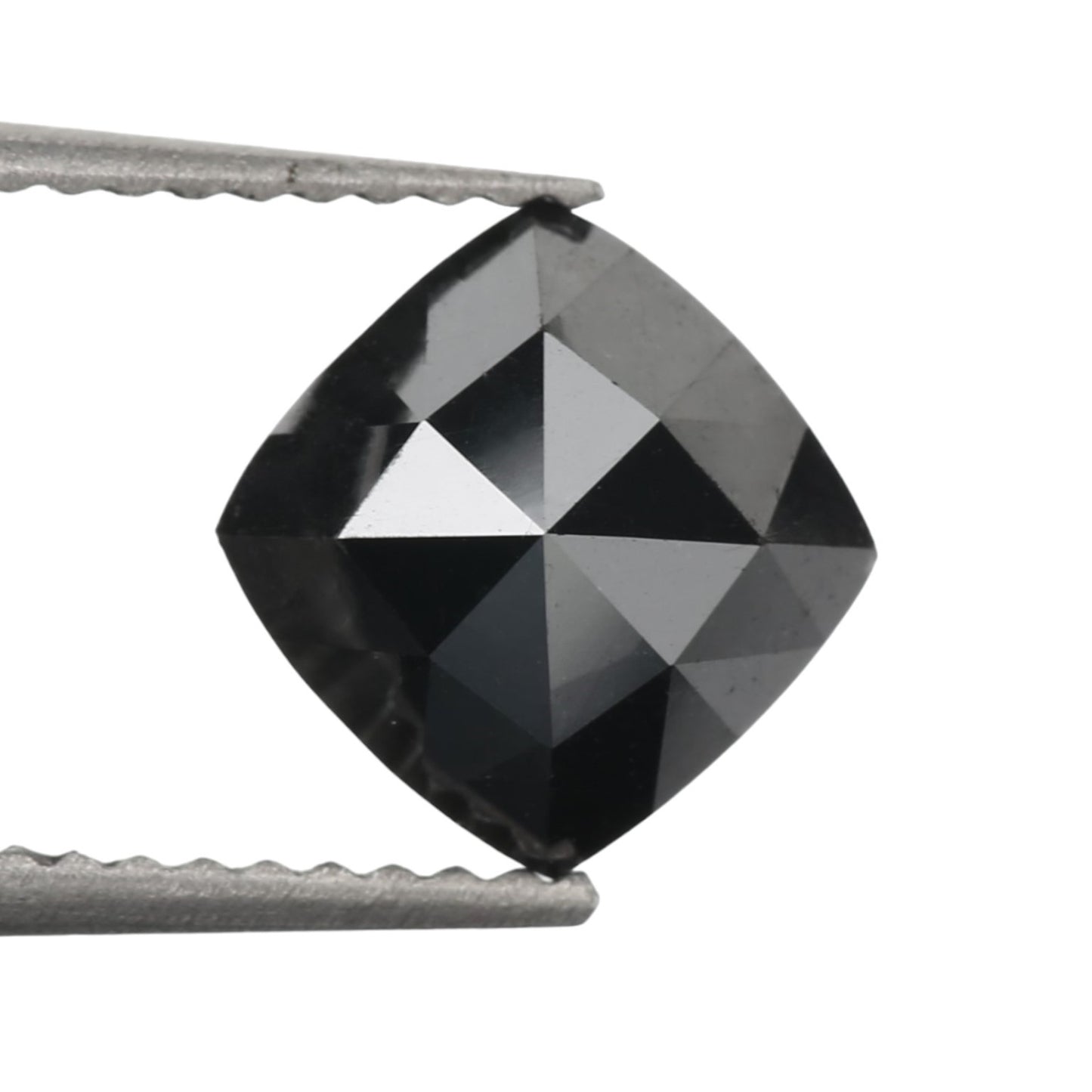 1.93 Carat 7 X 7 x 4.2 MM Natural Loose Cushion Cut Black Diamond - Blackdiamond