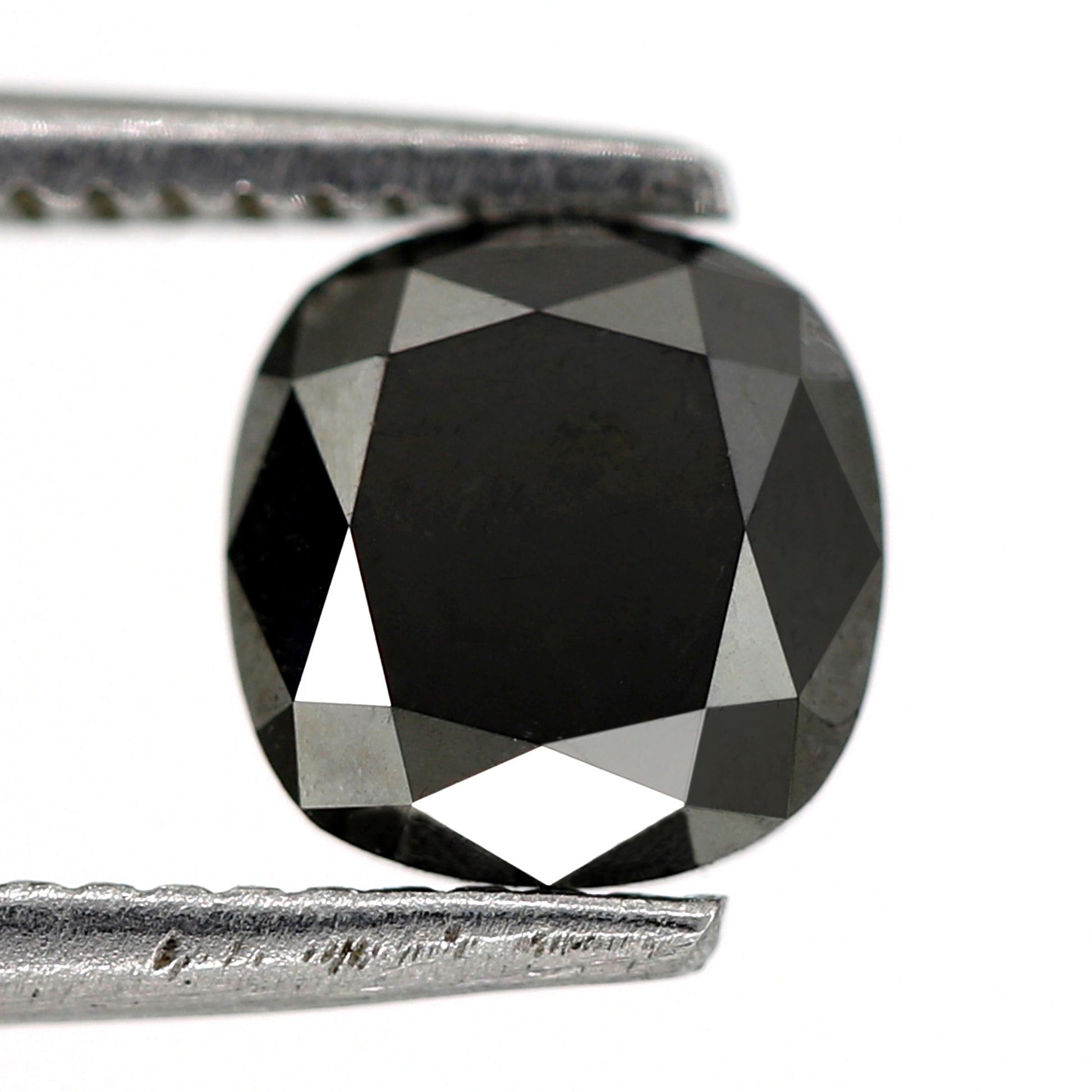 1.10 Carat 6 MM Natural Cushion Brilliant Cut Black Diamond For Solitaire Ring - Blackdiamond