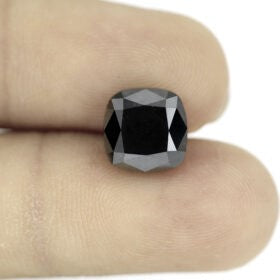 6 Carat Gorgeous Cushion Shape Black Diamond For Engagement Ring - Blackdiamond