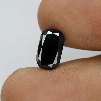 2.65 Carat Cushion Shape Diamond Natural Diamond Heated Black Color Diamond Loose Natural Diamond Opaque Diamond AAA Best Quality Diamond - Blackdiamond