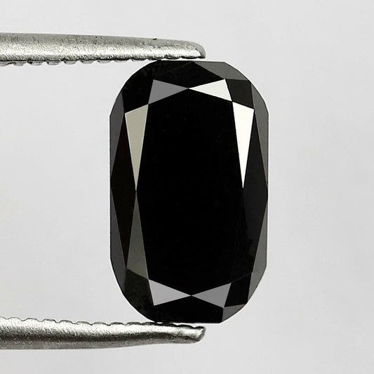 2.65 Carat Cushion Shape Diamond Natural Diamond Heated Black Color Diamond Loose Natural Diamond Opaque Diamond AAA Best Quality Diamond