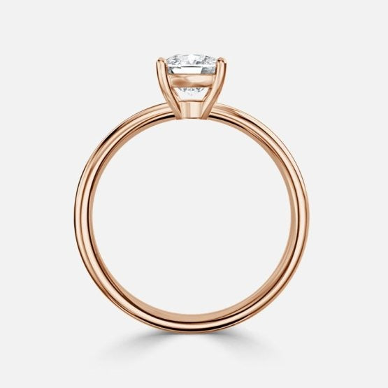 Deltic Cushion Solitaire Engagement Ring 14K / 18K Solid Gold