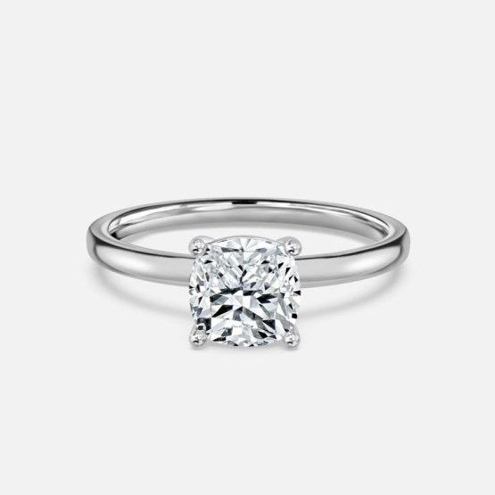 Deltic Cushion Solitaire Engagement Ring 14K / 18K Solid Gold